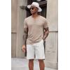 imageCOOFANDY Mens Casual Henley Shirts Short Sleeve Pocket TShirts Lightweight Button Henley Pullover Basic TeesKhaki