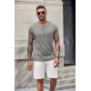 imageCOOFANDY Mens Casual Henley Shirts Short Sleeve Pocket TShirts Lightweight Button Henley Pullover Basic TeesLight Grey