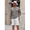 imageCOOFANDY Mens Casual Henley Shirts Short Sleeve Pocket TShirts Lightweight Button Henley Pullover Basic TeesLight Grey