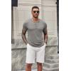 imageCOOFANDY Mens Casual Henley Shirts Short Sleeve Pocket TShirts Lightweight Button Henley Pullover Basic TeesLight Grey
