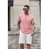 imageCOOFANDY Mens Casual Henley Shirts Short Sleeve Pocket TShirts Lightweight Button Henley Pullover Basic TeesPink
