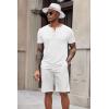 imageCOOFANDY Mens Casual Henley Shirts Short Sleeve Pocket TShirts Lightweight Button Henley Pullover Basic TeesWhite