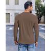 imageCOOFANDY Mens Henley Shirts Long Sleeve Lightweight Buttons TShirts Casual Basic Pullover TopBrown