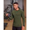 imageCOOFANDY Mens Muscle Slim Fit TShirt Long Sleeve Henley Shirts Casual Gym Workout Athletic Tee ShirtsArmy Green