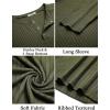 imageCOOFANDY Mens Muscle Slim Fit TShirt Long Sleeve Henley Shirts Casual Gym Workout Athletic Tee ShirtsArmy Green