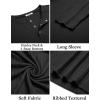 imageCOOFANDY Mens Muscle Slim Fit TShirt Long Sleeve Henley Shirts Casual Gym Workout Athletic Tee ShirtsBlack