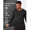 imageCOOFANDY Mens Muscle Slim Fit TShirt Long Sleeve Henley Shirts Casual Gym Workout Athletic Tee ShirtsBlack