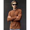 imageCOOFANDY Mens Muscle Slim Fit TShirt Long Sleeve Henley Shirts Casual Gym Workout Athletic Tee ShirtsBrown
