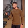 imageCOOFANDY Mens Muscle Slim Fit TShirt Long Sleeve Henley Shirts Casual Gym Workout Athletic Tee ShirtsBrown