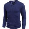 imageCOOFANDY Mens Muscle Slim Fit TShirt Long Sleeve Henley Shirts Casual Gym Workout Athletic Tee ShirtsNavy Blue