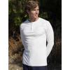 imageCOOFANDY Mens Muscle Slim Fit TShirt Long Sleeve Henley Shirts Casual Gym Workout Athletic Tee ShirtsWhite