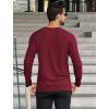 imageCOOFANDY Mens Muscle Slim Fit TShirt Long Sleeve Henley Shirts Casual Gym Workout Athletic Tee ShirtsWine Red