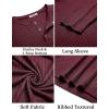 imageCOOFANDY Mens Muscle Slim Fit TShirt Long Sleeve Henley Shirts Casual Gym Workout Athletic Tee ShirtsWine Red