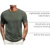 imageCOOFANDY Mens T Shirts Short Sleeve Soft Crew Neck Lightweight Tee Shirts Casual Summer Basic TopsArmy Green