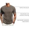 imageCOOFANDY Mens T Shirts Short Sleeve Soft Crew Neck Lightweight Tee Shirts Casual Summer Basic TopsBrown