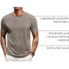 imageCOOFANDY Mens T Shirts Short Sleeve Soft Crew Neck Lightweight Tee Shirts Casual Summer Basic TopsDark Khaki