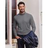 imageCOOFANDY Mens Turtleneck T Shirt Long Sleeve Pullover Sweater Slim Fit Lightweight Thermal Undershirt TopsDark Grey