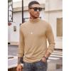 imageCOOFANDY Mens Turtleneck T Shirt Long Sleeve Pullover Sweater Slim Fit Lightweight Thermal Undershirt TopsKhaki