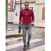 imageCOOFANDY Mens Turtleneck T Shirt Long Sleeve Pullover Sweater Slim Fit Lightweight Thermal Undershirt TopsWine Red