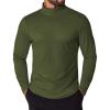 imageCOOFANDY Mens Turtleneck T Shirt Long Sleeve Pullover Sweater Slim Fit Lightweight Thermal Undershirt TopsArmy Green