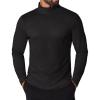imageCOOFANDY Mens Turtleneck T Shirt Long Sleeve Pullover Sweater Slim Fit Lightweight Thermal Undershirt TopsBlack