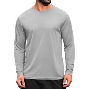 imageCOOFANDY Long Sleeve Shirts for Men Moisture Wicking Activewear TShirts Workout Running ShirtsLight Grey