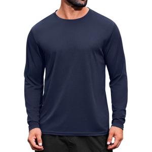 imageCOOFANDY Long Sleeve Shirts for Men Moisture Wicking Activewear TShirts Workout Running ShirtsNavy Blue