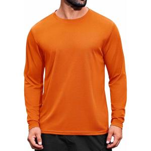 imageCOOFANDY Long Sleeve Shirts for Men Moisture Wicking Activewear TShirts Workout Running ShirtsOrange