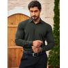imageCOOFANDY Mens Business Casual Shirt Long Sleeve Dress Shirts Stretch Solid Button Down Shirt Dark Green