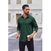 imageCOOFANDY Mens Casual Button Down Shirt Long Sleeve Wrinkle Free Shirts Stretch Dress ShirtGreen