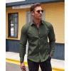 imageCOOFANDY Mens Casual Button Down Shirts Long Sleeve Untucked Shirts for Men Stretch Dress ShirtOlive Green