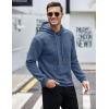 imageCOOFANDY Mens Hooded Sweatshirt Casual Long Sleeve Drawstring Waffle Knit Pullover HoodiesBlue Gery