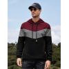 imageCOOFANDY Mens Hooded Sweatshirt Casual Long Sleeve Drawstring Waffle Knit Pullover HoodiesRedBlack P13