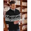 imageCOOFANDY Mens Quarter Zip Up Sweaters Slim Fit Lightweight Mock Neck Pullover Casual Polo SweatersChristmas Black  White