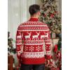 imageCOOFANDY Mens Quarter Zip Up Sweaters Slim Fit Lightweight Mock Neck Pullover Casual Polo SweatersChristmas Red  Elk