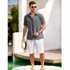 imageCOOFANDY Mens Short Sleeve Button Down Shirts Casual Cotton Beach Summer Linen Textured ShirtsDark Grey