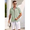 imageCOOFANDY Mens Short Sleeve Button Down Shirts Casual Cotton Beach Summer Linen Textured ShirtsSage Green