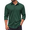 imageCOOFANDY Mens Casual Button Down Shirt Long Sleeve Wrinkle Free Shirts Stretch Dress ShirtGreen