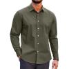 imageCOOFANDY Mens Casual Button Down Shirts Long Sleeve Untucked Shirts for Men Stretch Dress ShirtOlive Green