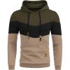 imageCOOFANDY Mens Hooded Sweatshirt Casual Long Sleeve Drawstring Waffle Knit Pullover HoodiesGreenKhaki P12