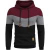 imageCOOFANDY Mens Hooded Sweatshirt Casual Long Sleeve Drawstring Waffle Knit Pullover HoodiesRedBlack P13