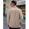 imageCOOFANDY Mens Casual Dress Long Sleeve Shirt Fashion Solid Beach Wedding Shirts Khaki 3XLarge