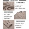 imageCOOFANDY Mens Casual Dress Long Sleeve Shirt Fashion Solid Beach Wedding Shirts Khaki 3XLarge