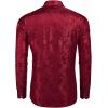 imageCOOFANDY Mens Floral Winje Red Printed Long Sleeve Dress Shirts Prom Wedding Party Button Down Shirts