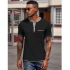 imageCOOFANDY Mens Henley Shirts Short Sleeve Casual Button TShirts Basic Tee Shirts Summer Vintage T Shirts with Pocket01 Black