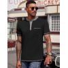 imageCOOFANDY Mens Henley Shirts Short Sleeve Casual Button TShirts Basic Tee Shirts Summer Vintage T Shirts with Pocket01 Black