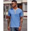 imageCOOFANDY Mens Henley Shirts Short Sleeve Casual Button TShirts Basic Tee Shirts Summer Vintage T Shirts with Pocket01 Blue
