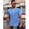 imageCOOFANDY Mens Henley Shirts Short Sleeve Casual Button TShirts Basic Tee Shirts Summer Vintage T Shirts with Pocket01 Blue