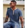imageCOOFANDY Mens Henley Shirts Short Sleeve Casual Button TShirts Basic Tee Shirts Summer Vintage T Shirts with Pocket01 Navy Blue