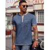 imageCOOFANDY Mens Henley Shirts Short Sleeve Casual Button TShirts Basic Tee Shirts Summer Vintage T Shirts with Pocket01 Navy Blue